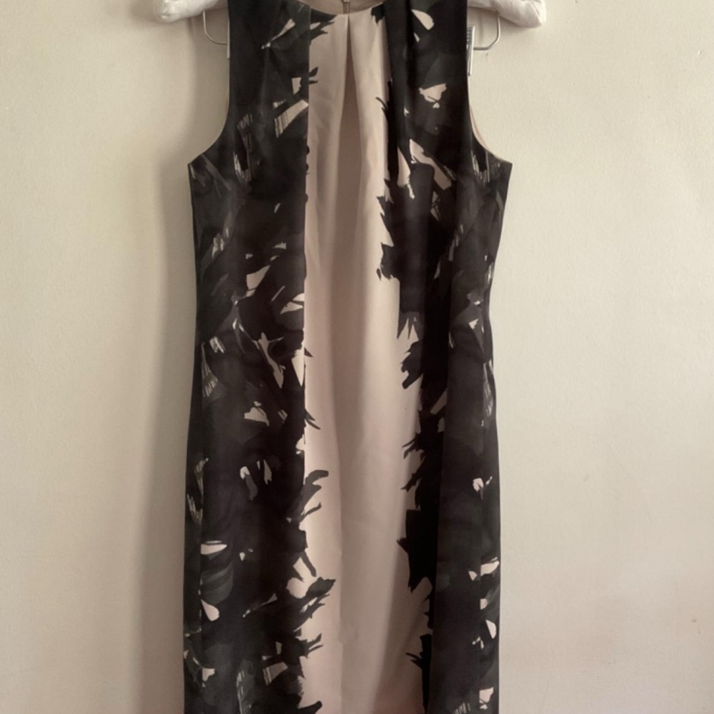 Ann Taylor Black and Cream Midi Dress